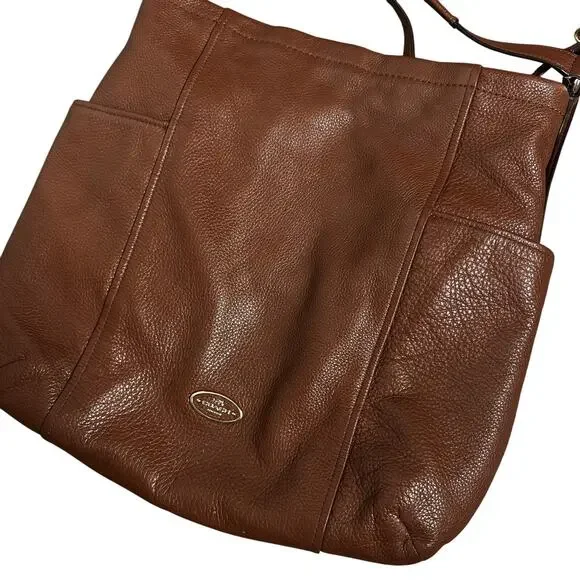 COACH Chicago Gallery Park Pebbled Leather Hobo Crossbody Bag in Brown Crossbody - Picture 10 of 15